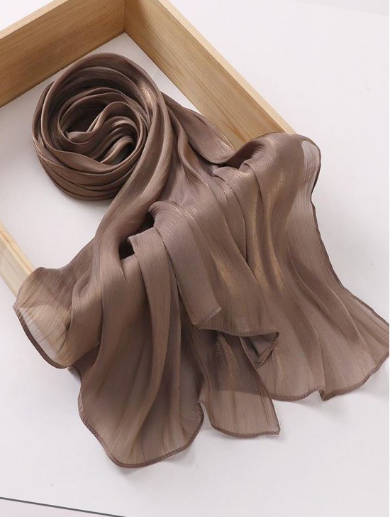 Solid Color Silk Feeling Scarf